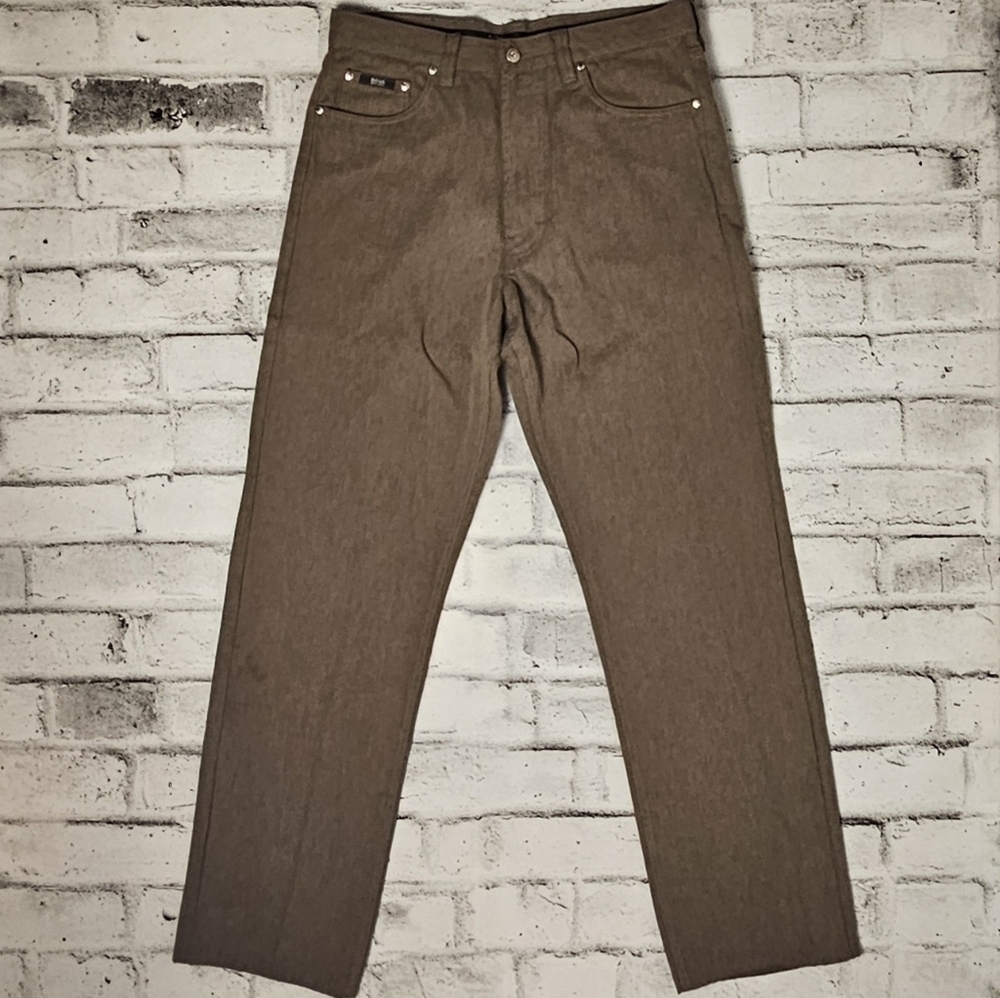 Hugo Boss Alabama Wool Blend Brown Dress Pants Men’s 34W Altered 32L